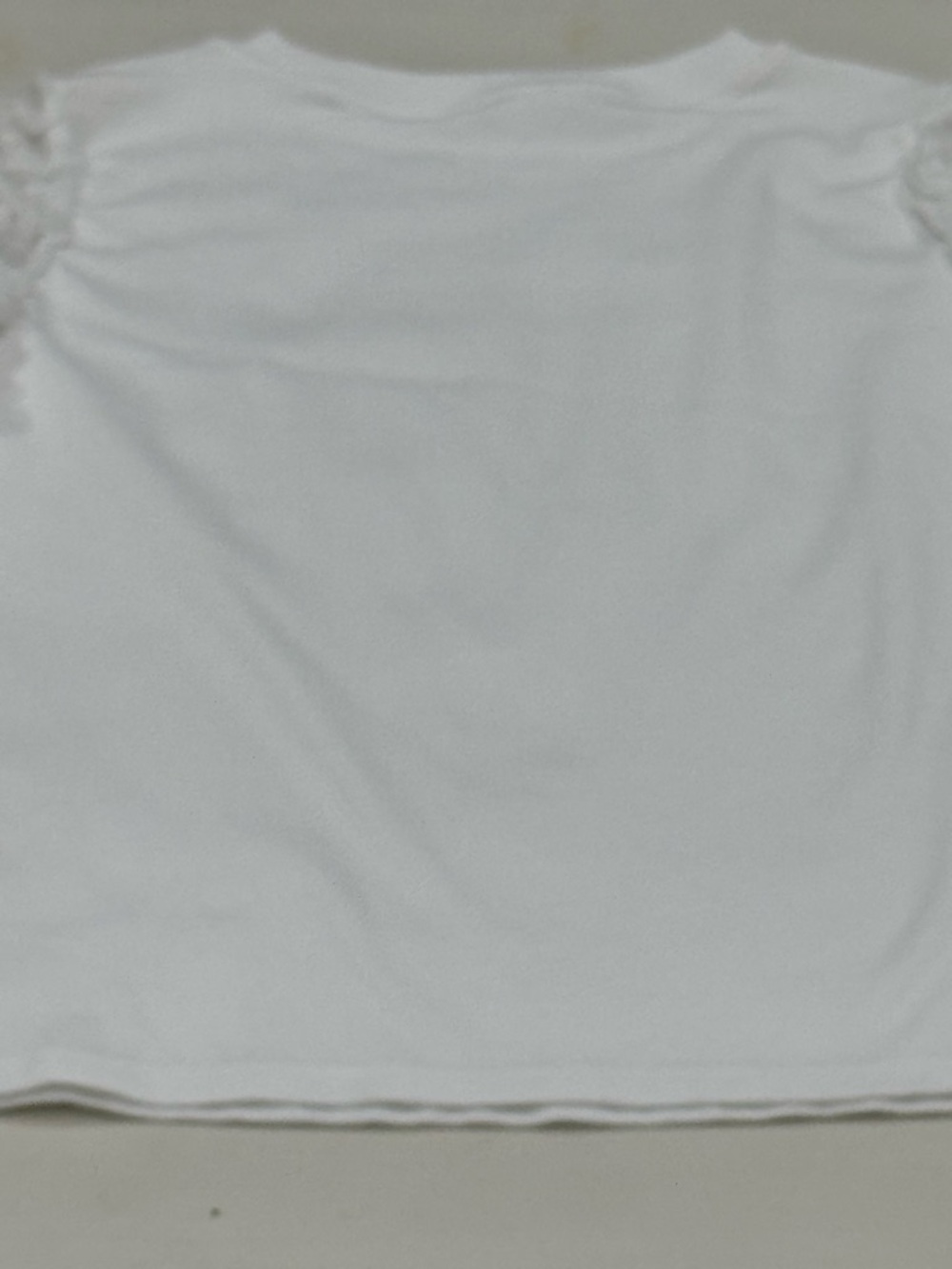 Joh. White Rose Petal Sheer Sleeve Top Cotton Blend Long Sleeve XS - Picture 8 of 9